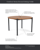 Teak / 48" round | Seats 4