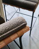 Charcoal Boucle / Heirloom Oak Straps / Walnut / Counter (24" Height)