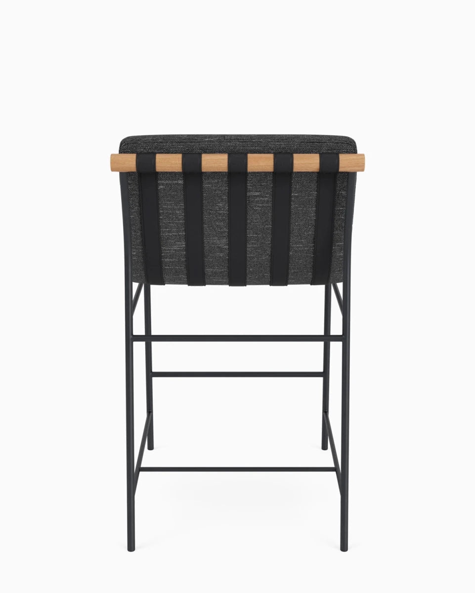 Onyx Linen / Black Leather Straps / White Oak / Counter (24" Height)