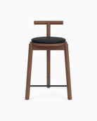 Walnut Frame / Black Leather Cushion / Counter (24" Height)