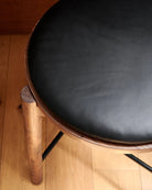 Walnut Frame / Black Leather Cushion / Counter (24" Height)