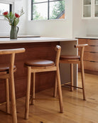 White Oak Frame / Saddle Leather Cushion / Counter (24" Height)