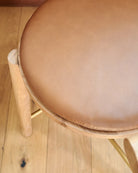 White Oak Frame / Saddle Leather Cushion / Counter (24" Height)