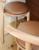 White Oak Frame / Saddle Leather Cushion / Counter (24" Height)