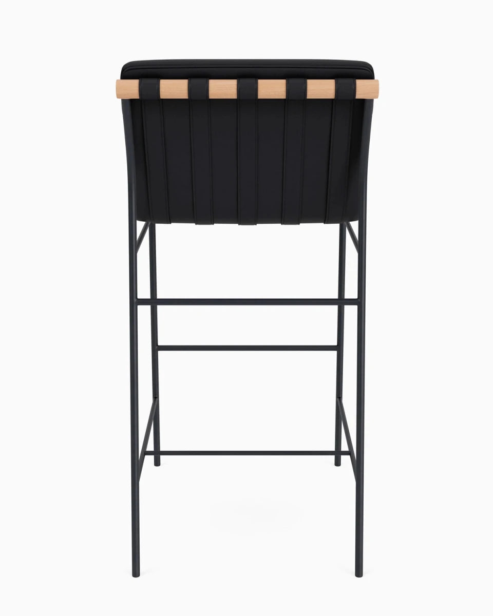 Black Leather / Black Leather Straps / White Oak / Bar (30" Height)