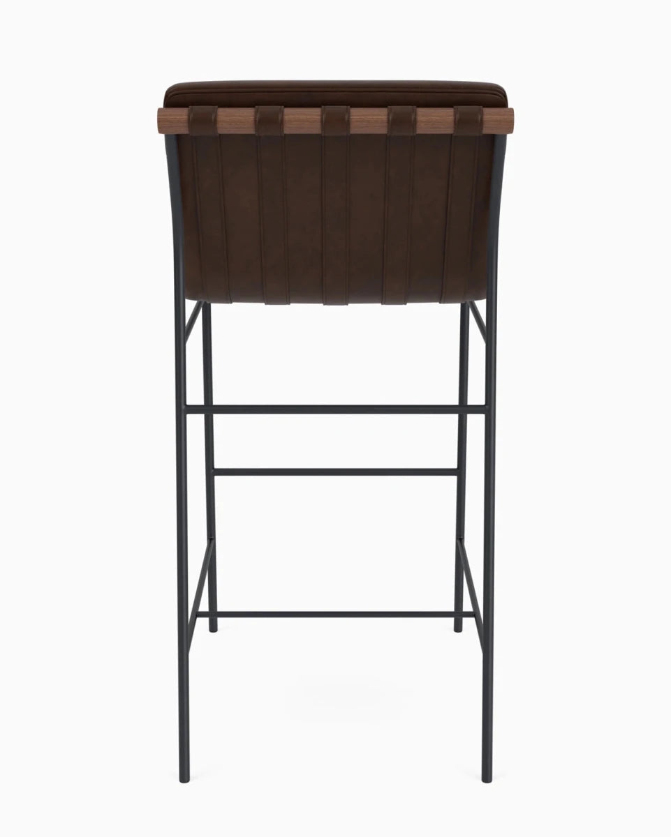 Maple Brown Leather / Maple Leather Straps / Walnut / Bar (30" Height)