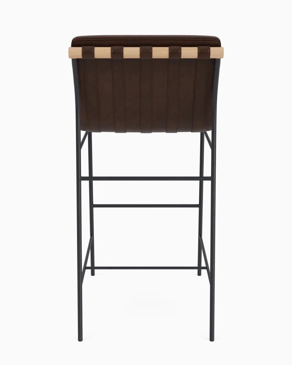 Maple Brown Leather / Maple Leather Straps / White Oak / Bar (30" Height)