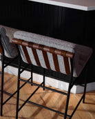 Stone Boucle / Heirloom Oak Straps / Walnut / Counter (24" Height)
