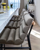 Mushroom Velvet / Heirloom Oak Straps / White Oak / Counter (24" Height)
