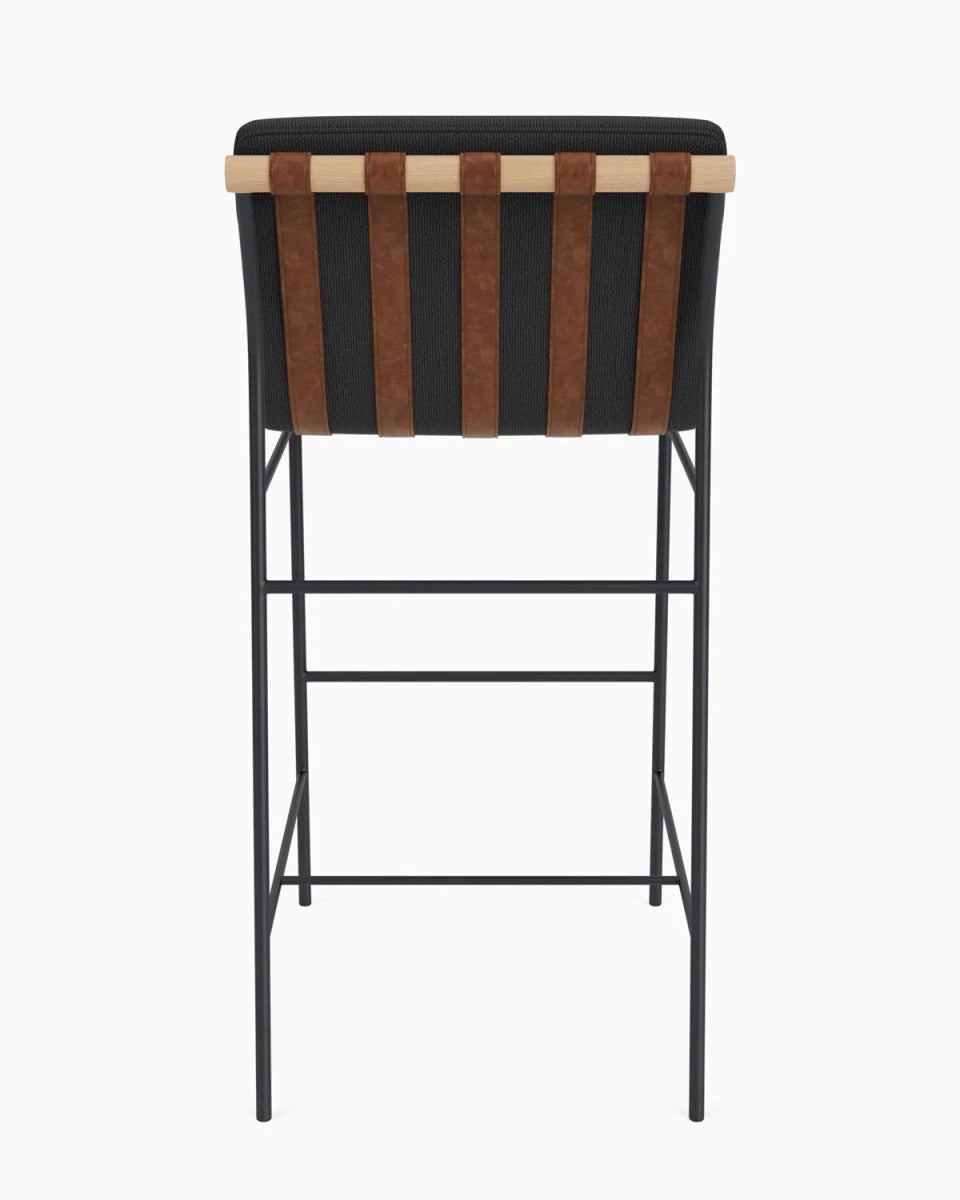 Charcoal Boucle / Heirloom Oak Straps / White Oak / Bar (30" Height)